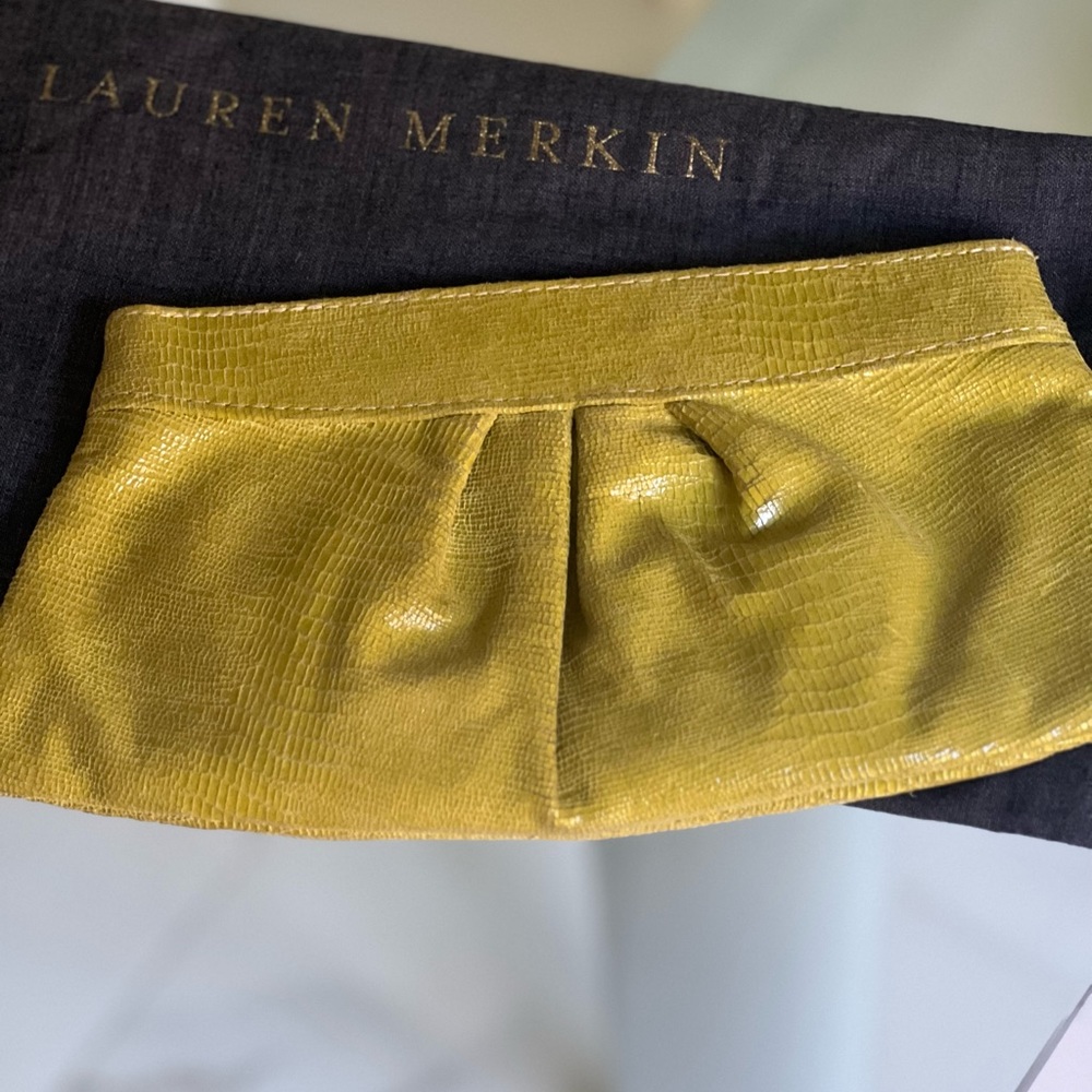 Lauren Merkin small clutch - patent lime green
